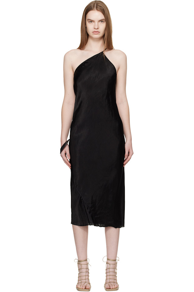 

Платье-Миди Temple с одним открытым плечом Rick Owens, черный