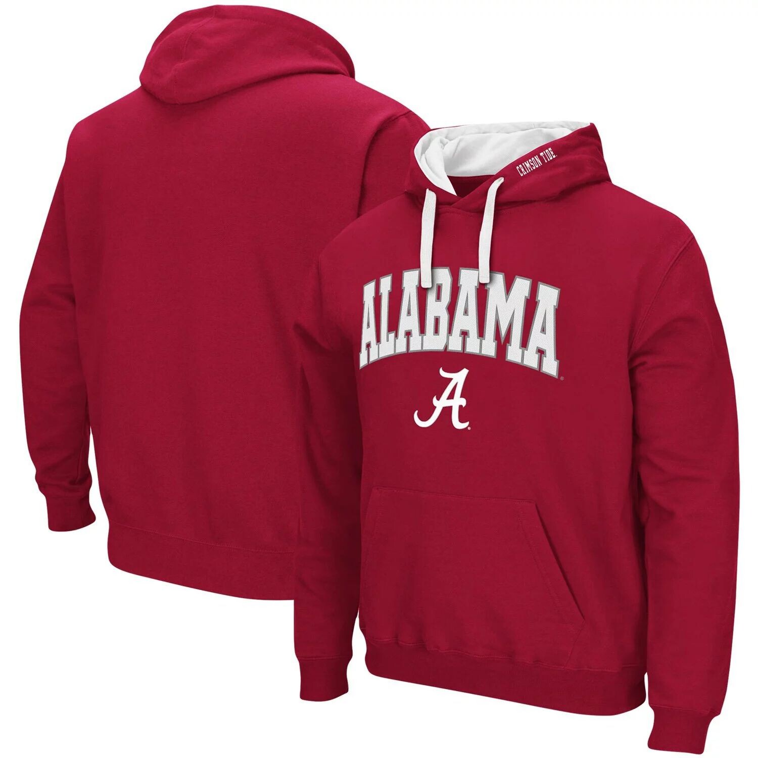 

Мужской пуловер с капюшоном Crimson Alabama Crimson Tide Big & Tall Arch & Logo 2.0 Colosseum