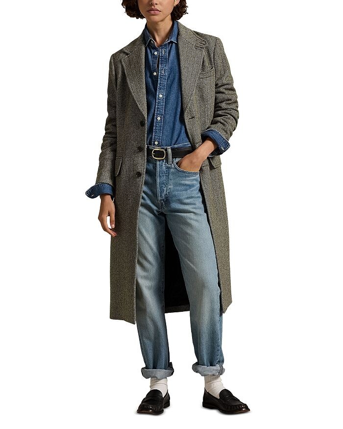 

Пальто с узором «в ёлочку» Ralph Lauren, мультиколор