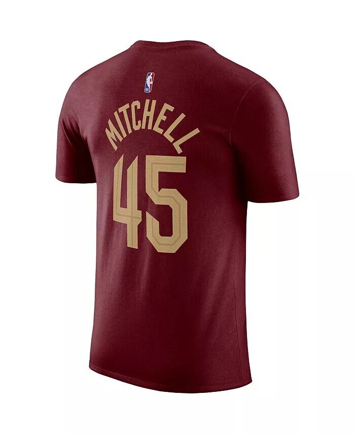Мужская футболка Donovan Mitchell Burgundy Cleveland Cavaliers Icon 2022/23 с именем и номером Nike, красный — фото 3