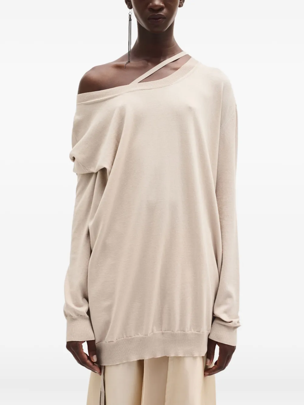 

Толстовка Helle с открытыми плечами Ann Demeulemeester, нейтральный