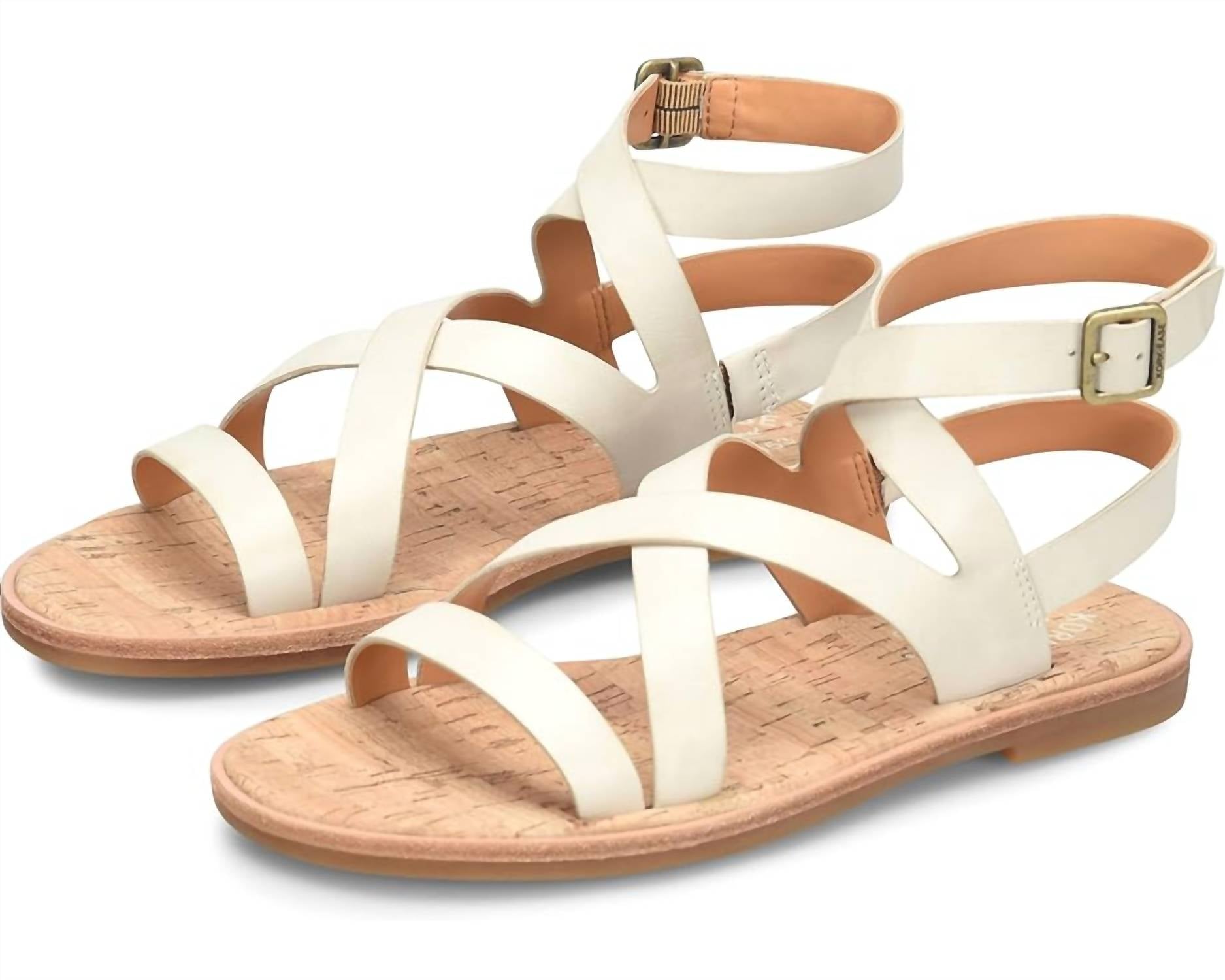 Женские сандалии Bryleigh Flat из кремовой кожи KORK-EASE