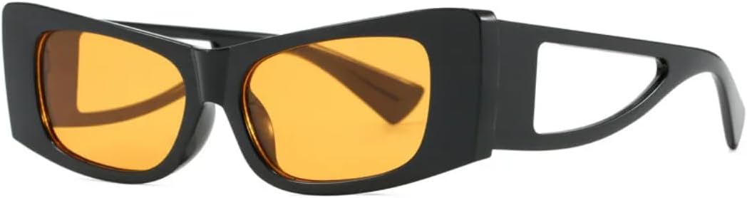 

Ретро-солнцезащитные очки «кошачий глаз» для женщин, модные черные очки с защитой от УФ-излучения UV400, мужские трендовые очки с заклепками в стиле панк TVTBBVV, Black Orange