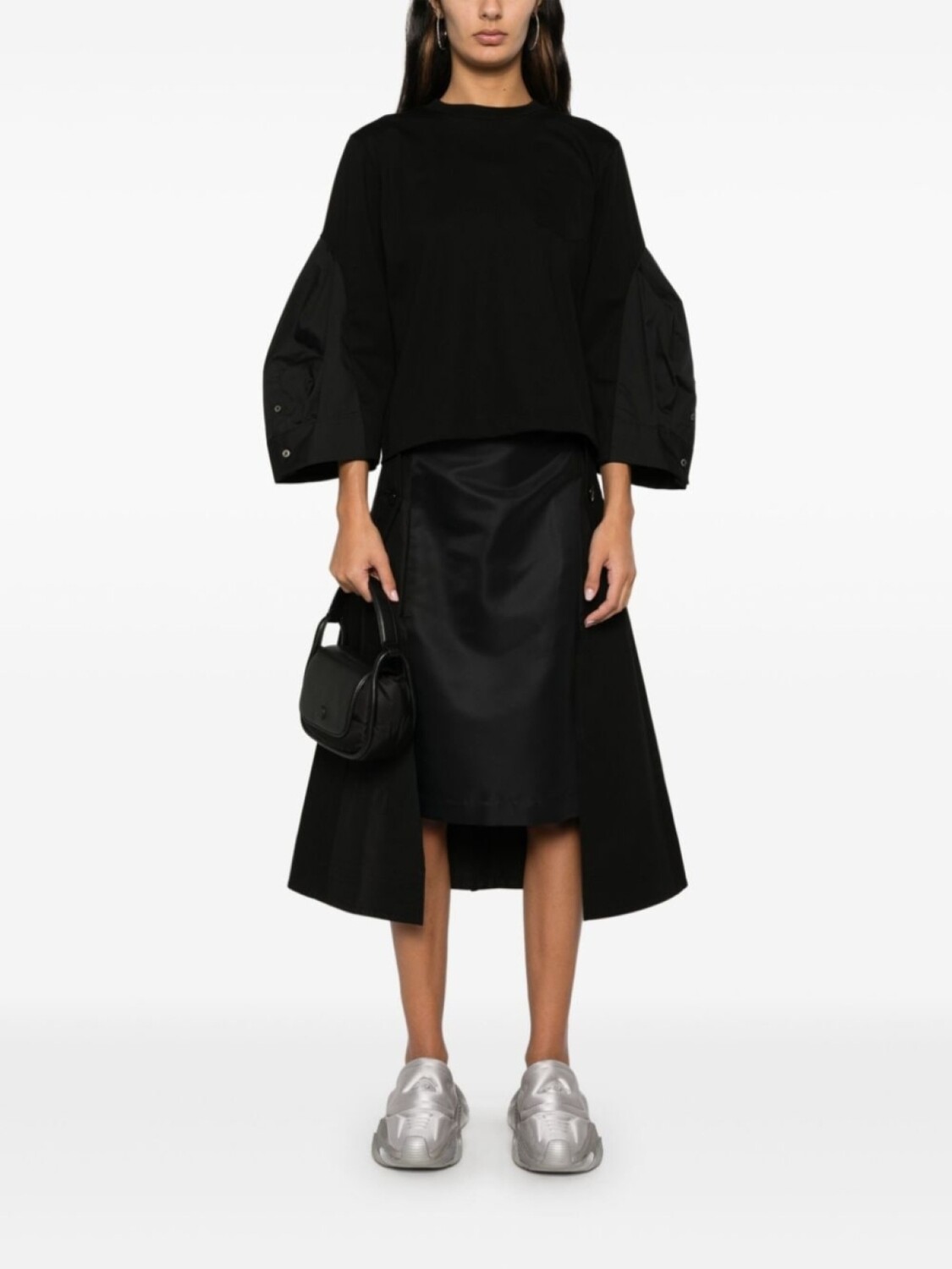 

Sacai футболка со вставками, черный