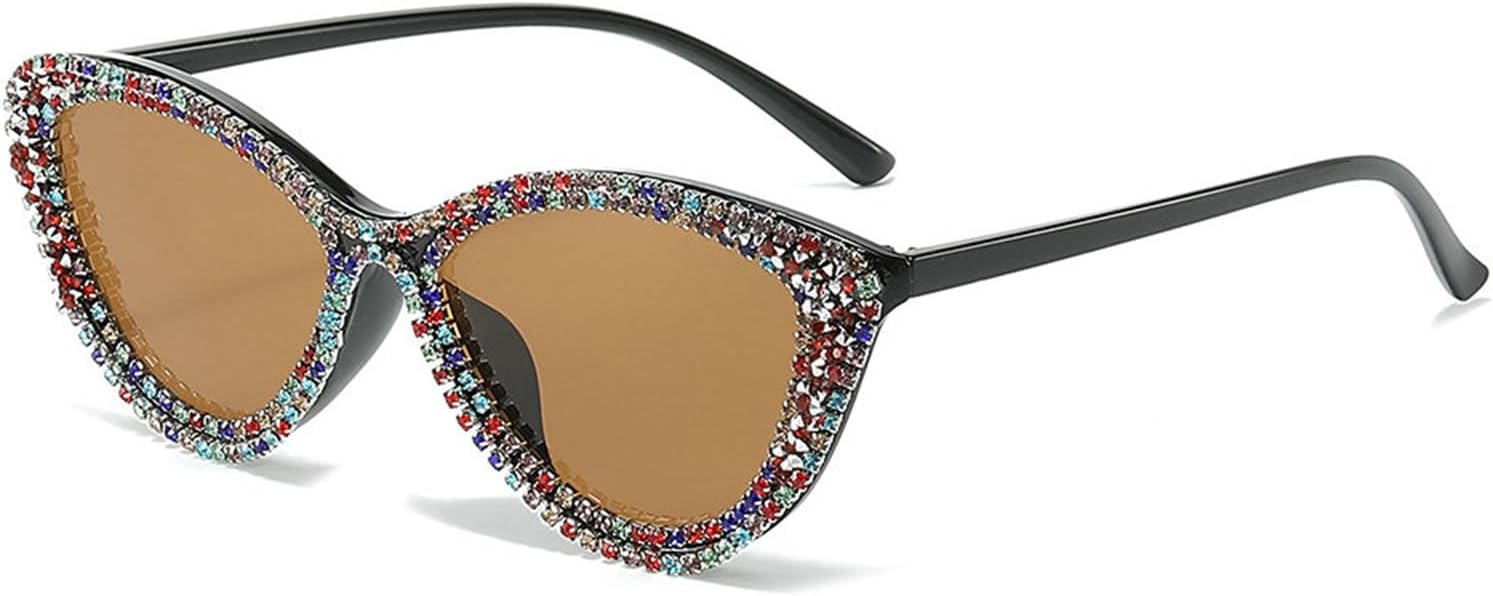 

Солнцезащитные очки Willochra «Кошачий глаз» со стразами, модные маленькие женские солнцезащитные очки, мужские очки для панк-вечеринки, блестящие женские солнцезащитные очки, C3