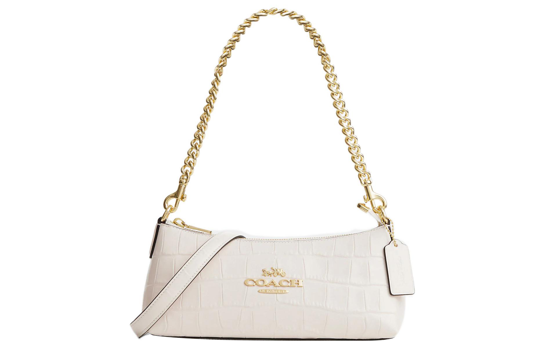 

Кожаная подушка-сумка, портативная сумка через плечо, женская наплечная сумка Chalk White COACH