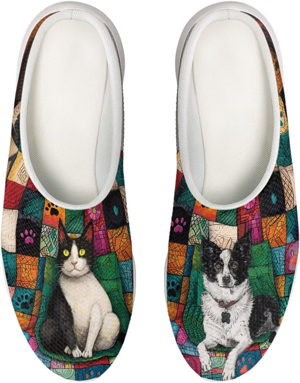 

Сабо Forchrinse Cat Rainbow Sky унисекс для сада, удобные тапочки для медсестры, с поддержкой свода стопы, для ходьбы, мужские и женские, Cat Dog