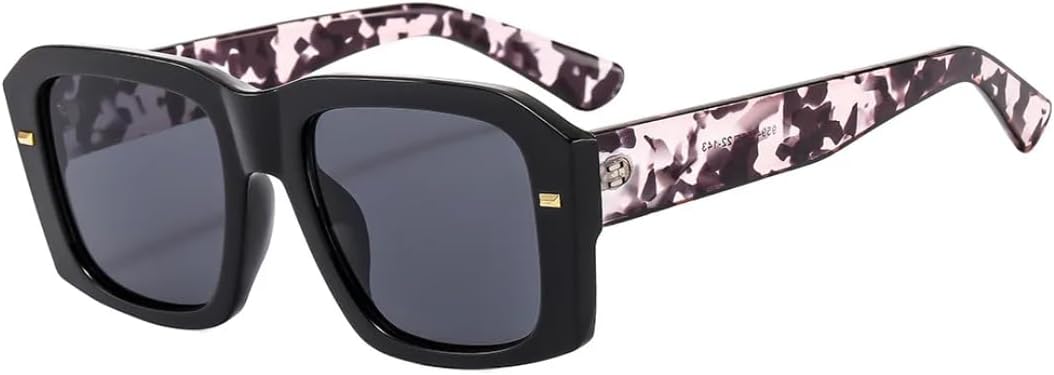 

Солнцезащитные очки для мужчин и женщин - защита UV400 - круглая оправа, линзы конфетных цветов, для занятий спортом на открытом воздухе и вождения DSVIGF, Black Flower