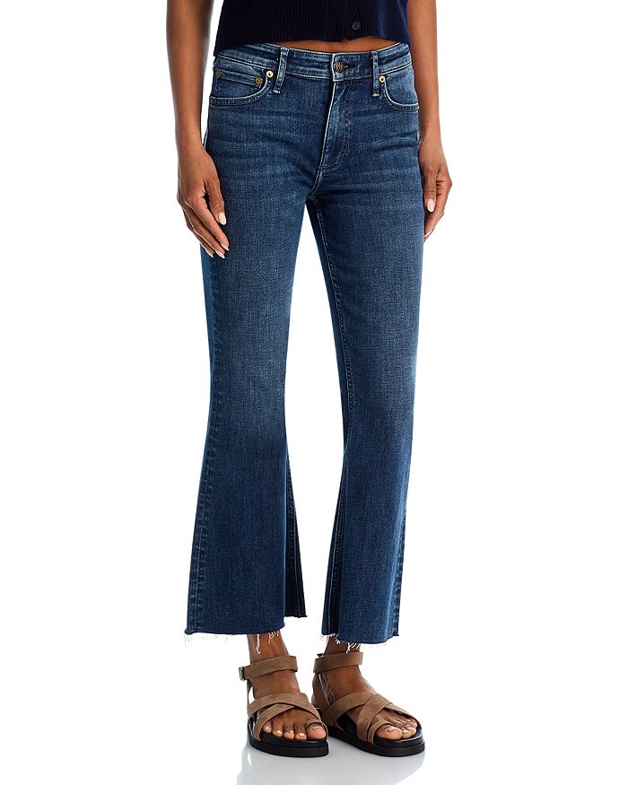 

Гибкие джинсы Flexi Dahlia Mid Rise с расклешенными штанинами до щиколотки в цвете Teo rag & bone, синий