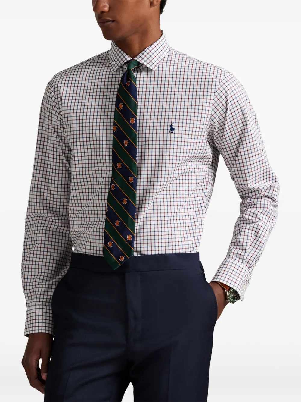Клетчатая рубашка с длинными рукавами POLO RALPH LAUREN, белый — фото 4