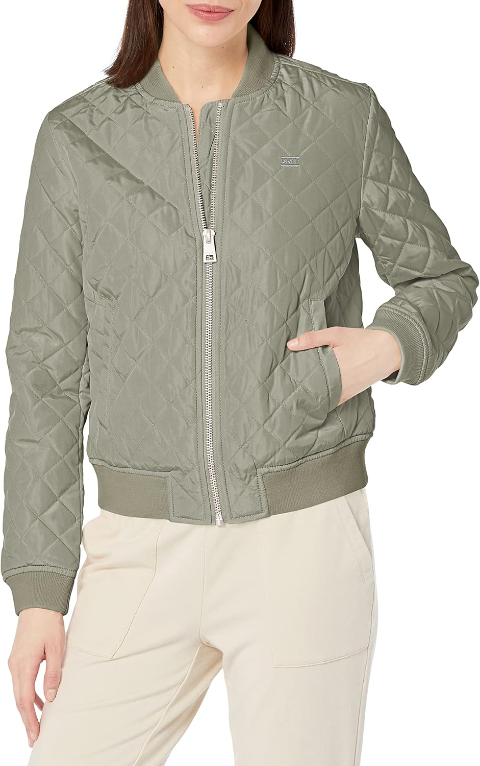 

Levi's Женская стеганая бомбер с бриллиантами, Sea Green