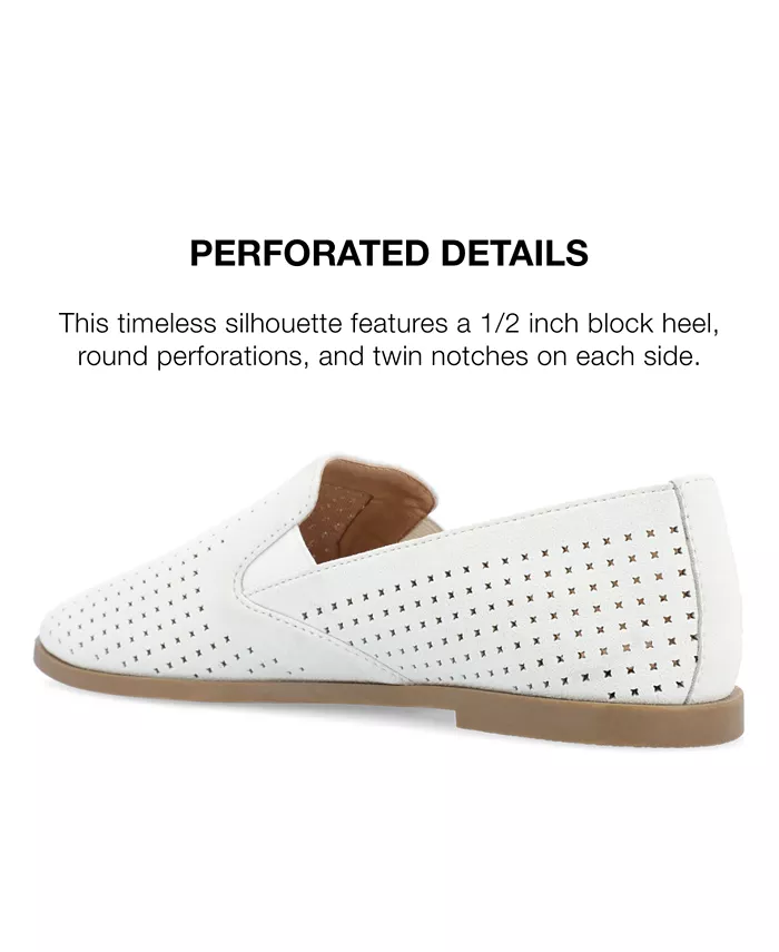 Женские перфорированные лоферы Lucie Slip On Journee Collection, белый — фото 3