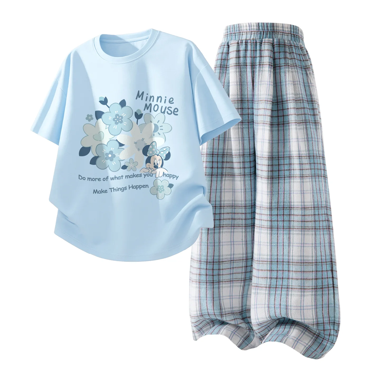 Детский спортивный комплект Casual Sportswear из 2 предметов Disney, Di Ying Huani Sky Blue+Solid Color White Cloud Blue