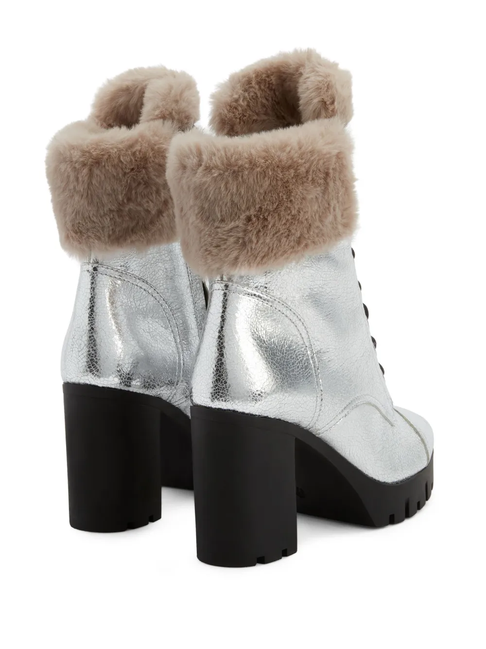 Ботильоны Moyra 90 с эффектом металлик Giuseppe Zanotti, серебяный — фото 3