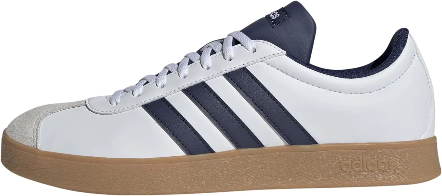 Мужские кроссовки Adidas VL Court Base, Ftwr White Dark Blue Orbit Grey
