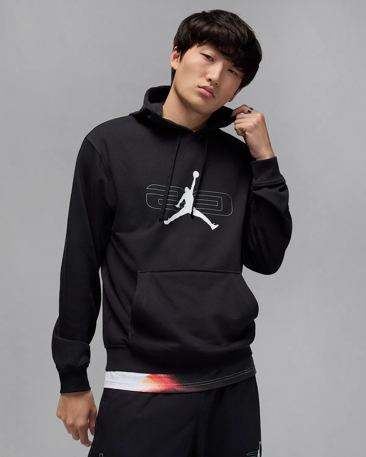 Мужское флисовое худи Jordan Sport Crossover, Black/Smoke Grey/White