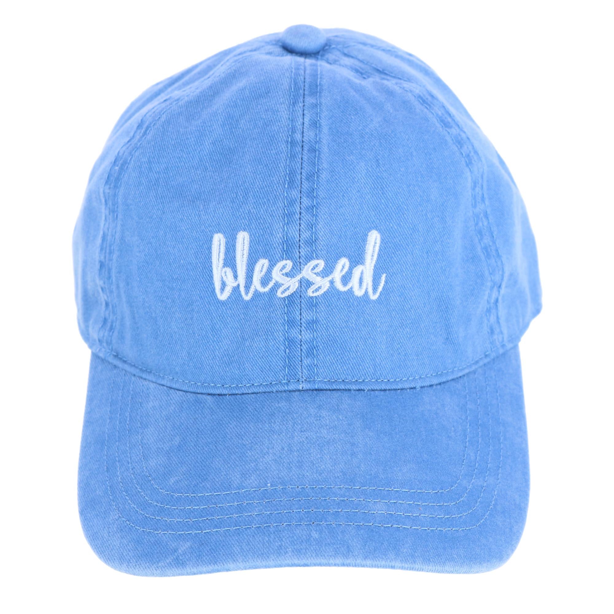 

Женская бейсболка из денима с вышивкой Blessed David & Young, цвет denim blue
