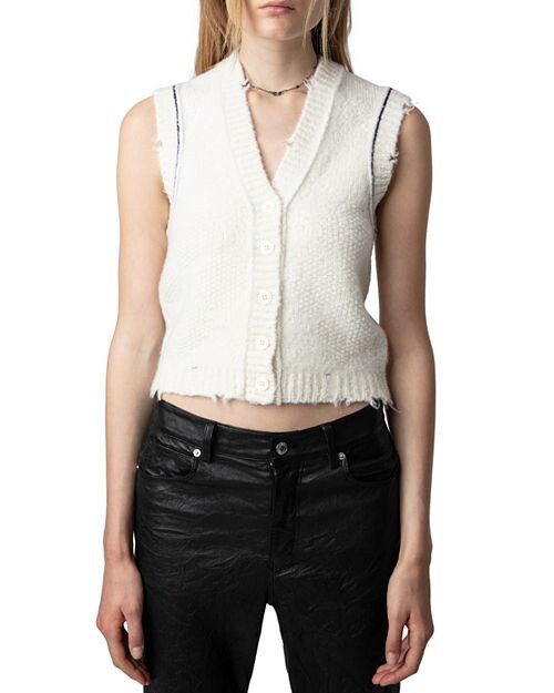 

Кардиган без рукавов с пайетками Karry Zadig & Voltaire, цвет Ivory/Cream