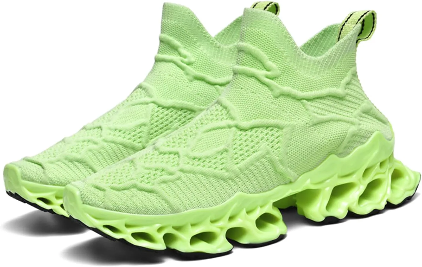 

Мужские слипоны Poramea, кроссовки для ходьбы и тенниса без шнурков, беговые кроссовки Blade, сетчатые для бега, трейл-джоггинга, повседневные спортивные, зеленый