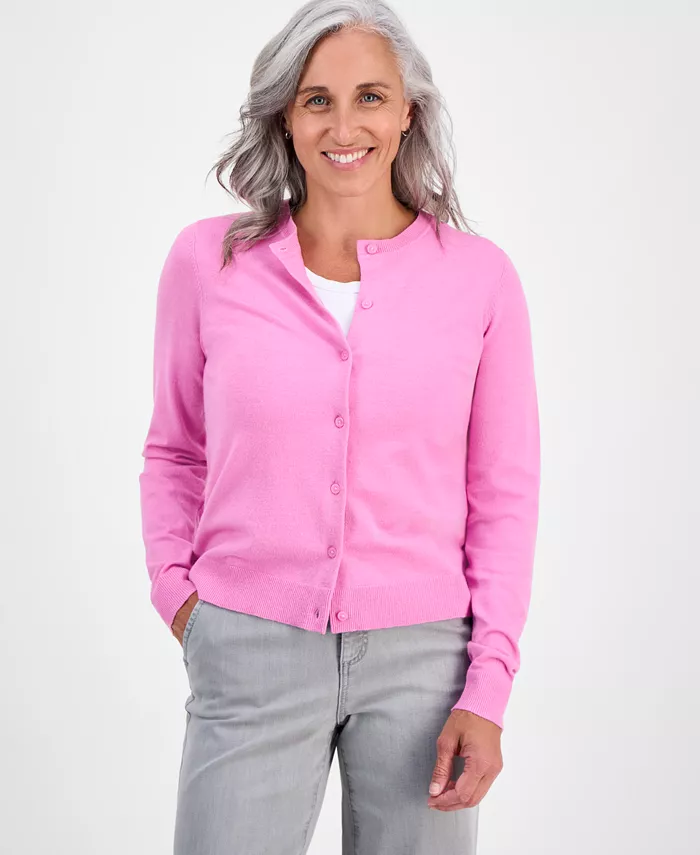 

Кардиган Petite Crewneck Style & Co, розовый