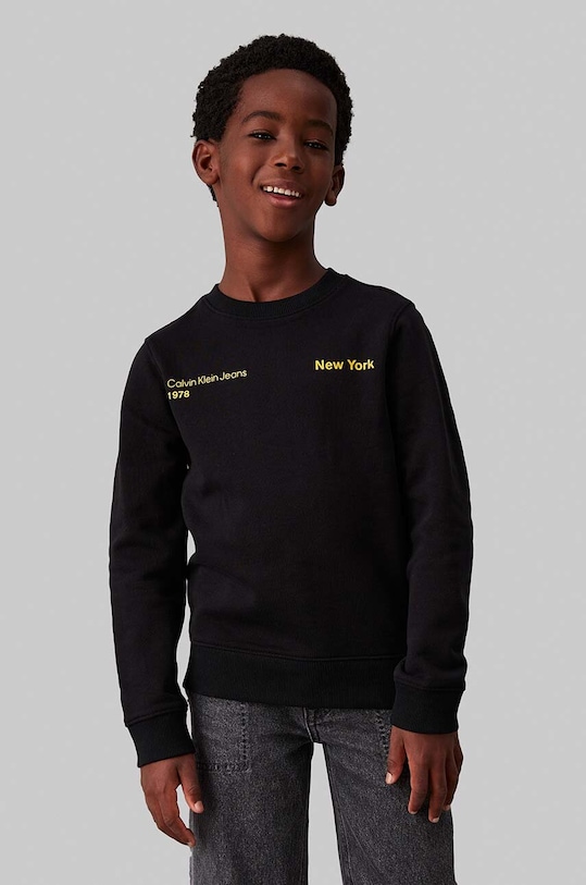

Детская хлопковая толстовка Calvin Klein Jeans, черный