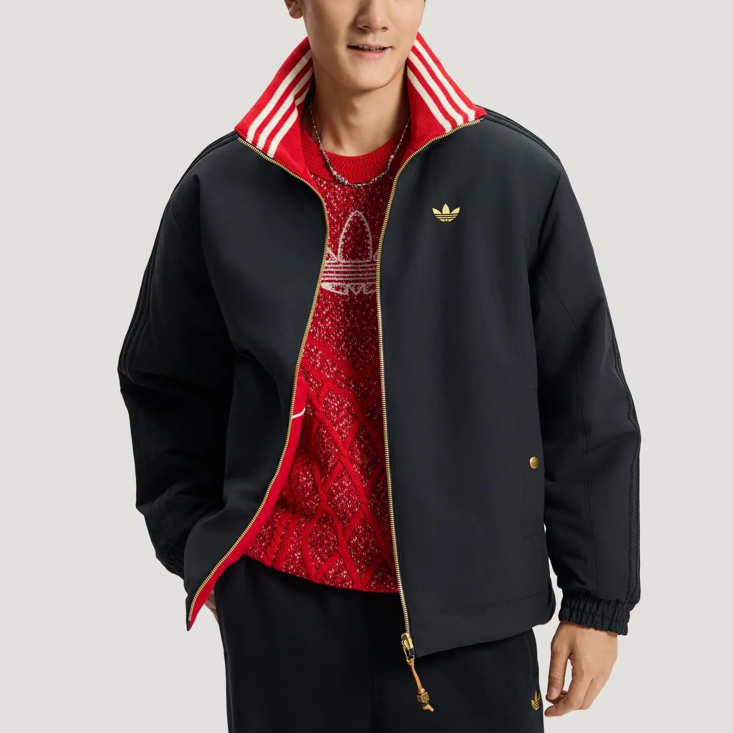 Куртка FW25 PADDED Puffer Adidas Originals, черный/светло scarlet — фото 4