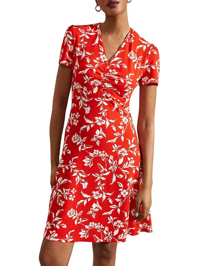 

HOBBS LONDON Трикотажное расклешенное платье Lydia, красный