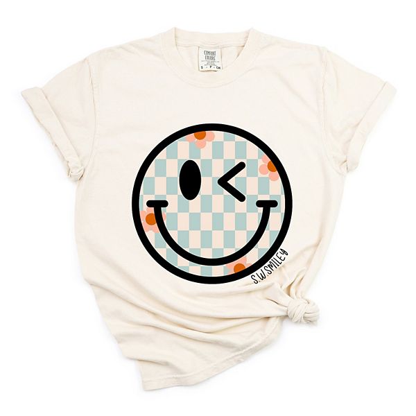 

SWSmiley клетчатая улыбка - женская футболка с принтом Simply Sage Market, Ivory