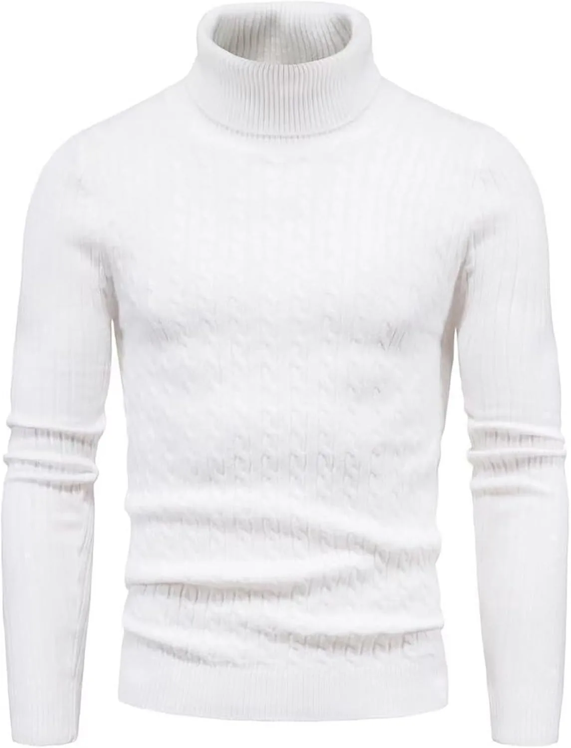 

Мужской свитер Slim Fit с воротником-водолазкой — утепленный, с узором Twist