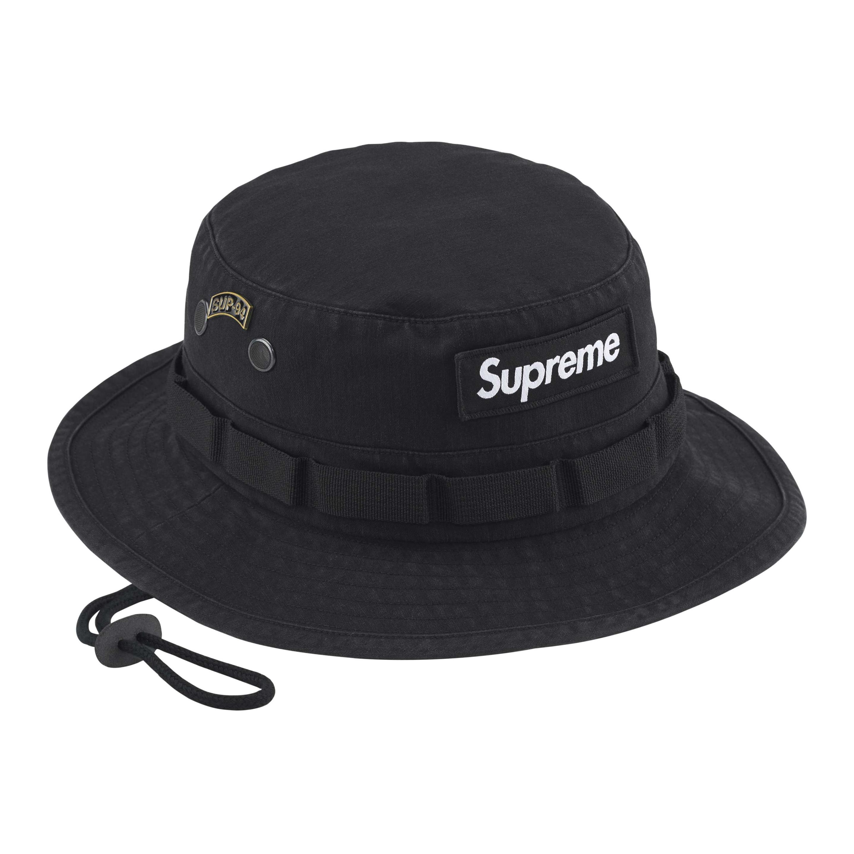 

Хлопковая панама унисекс черная Supreme