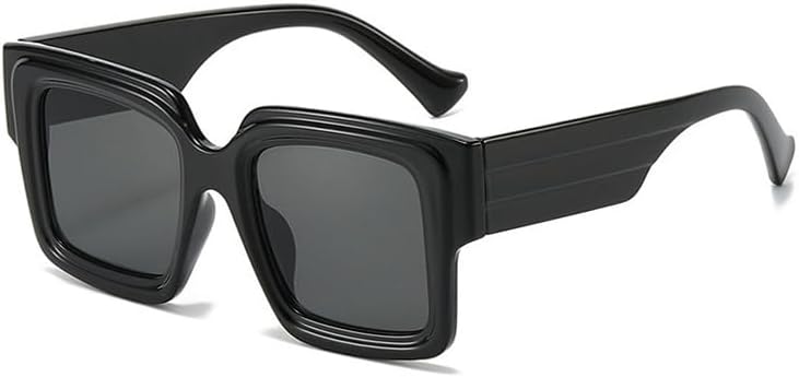 

Солнцезащитные очки большого размера квадратной формы для женщин и мужчин в стиле ретро с цветочным принтом, большие солнцезащитные очки с защитой от УФ-излучения bullabulling, Black