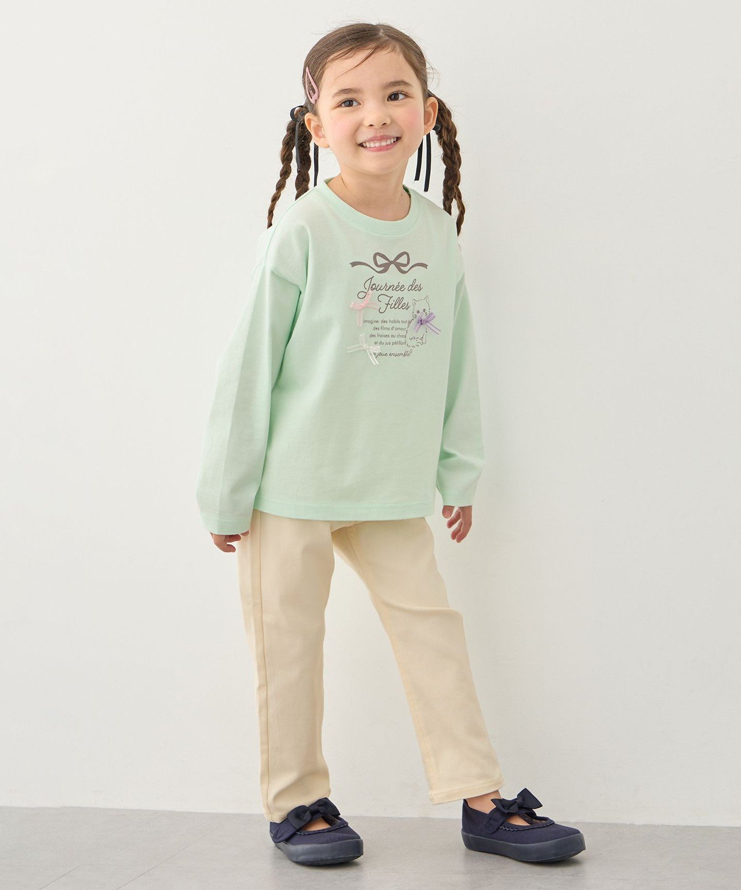 Эластичные штаны Tokimeki в виде кошек ANY KIDS, Ecru [002]