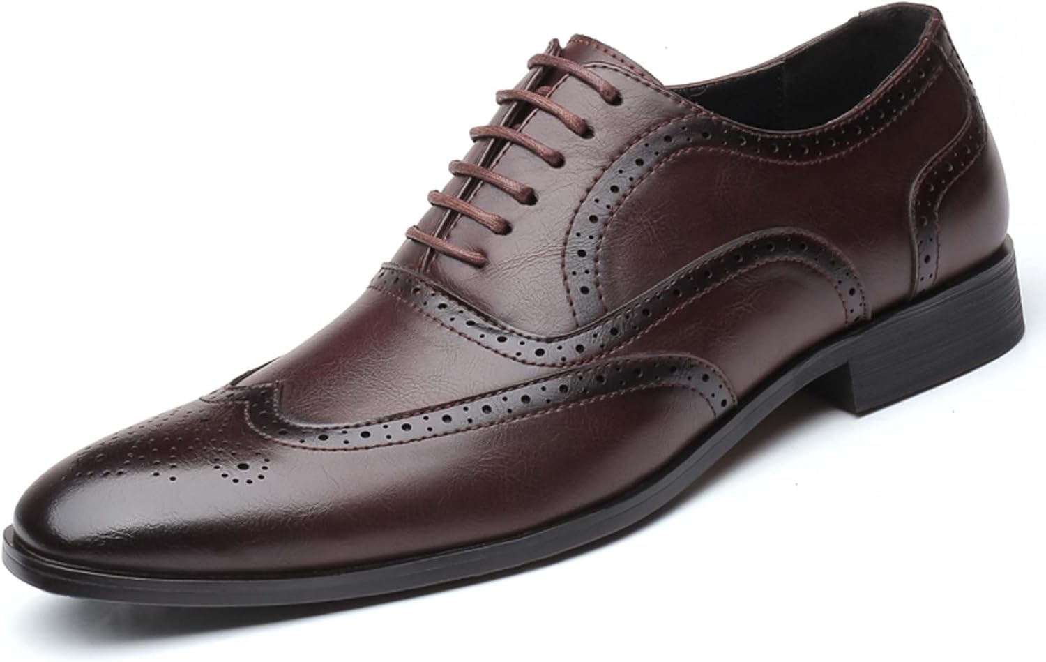 

Мужские оксфорды городской ретро стиль бизнес-кэжуал формальные кожаные туфли, противоскользящие, удобные, подходят для офисных встреч, униформы, банкетов, свадеб, костюмов и платьев Generic, коричневый
