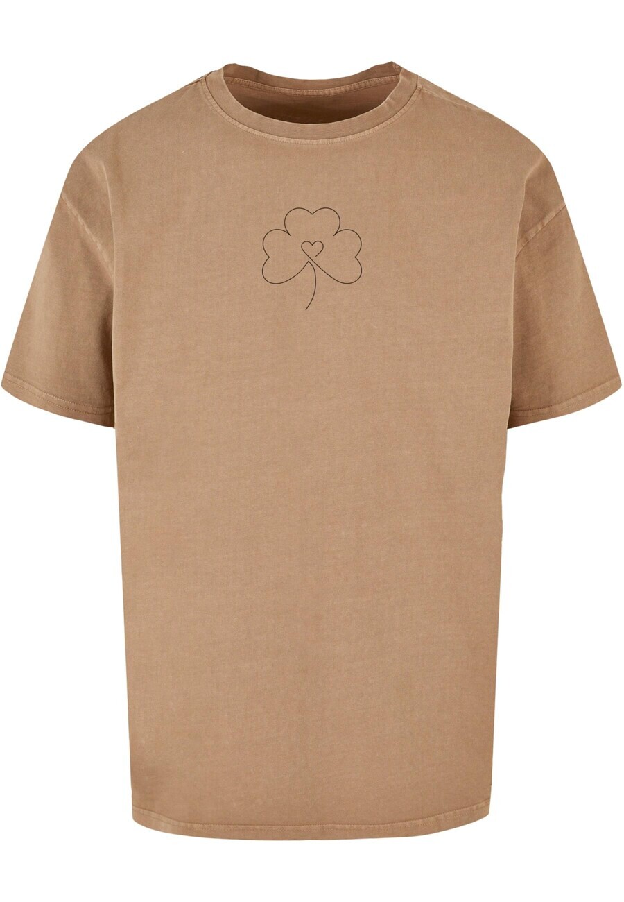 

Классическая футболка Merchcode Shirt Spring - Leaf Clover Flower, темно-бежевый