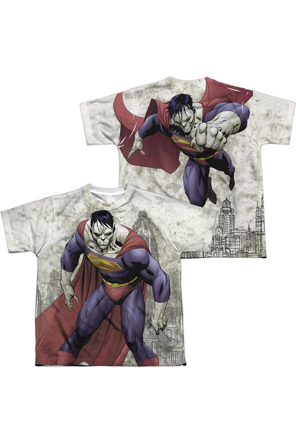 

Футболка с коротким рукавом для детей с принтом Супермен Биззаро (спереди и сзади) Gildan, белый