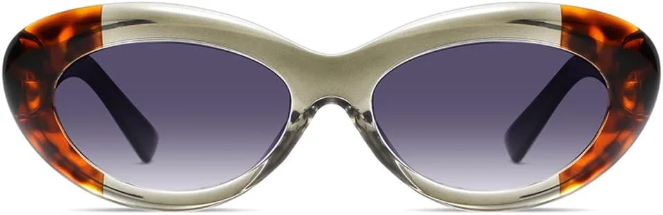 

овальные поляризованные солнцезащитные очки в стиле ретро для женщин из ацетата, очки «кошачий глаз» с защитой от УФ-излучения для мужчин HDUBFY, Brown Leopard Frame