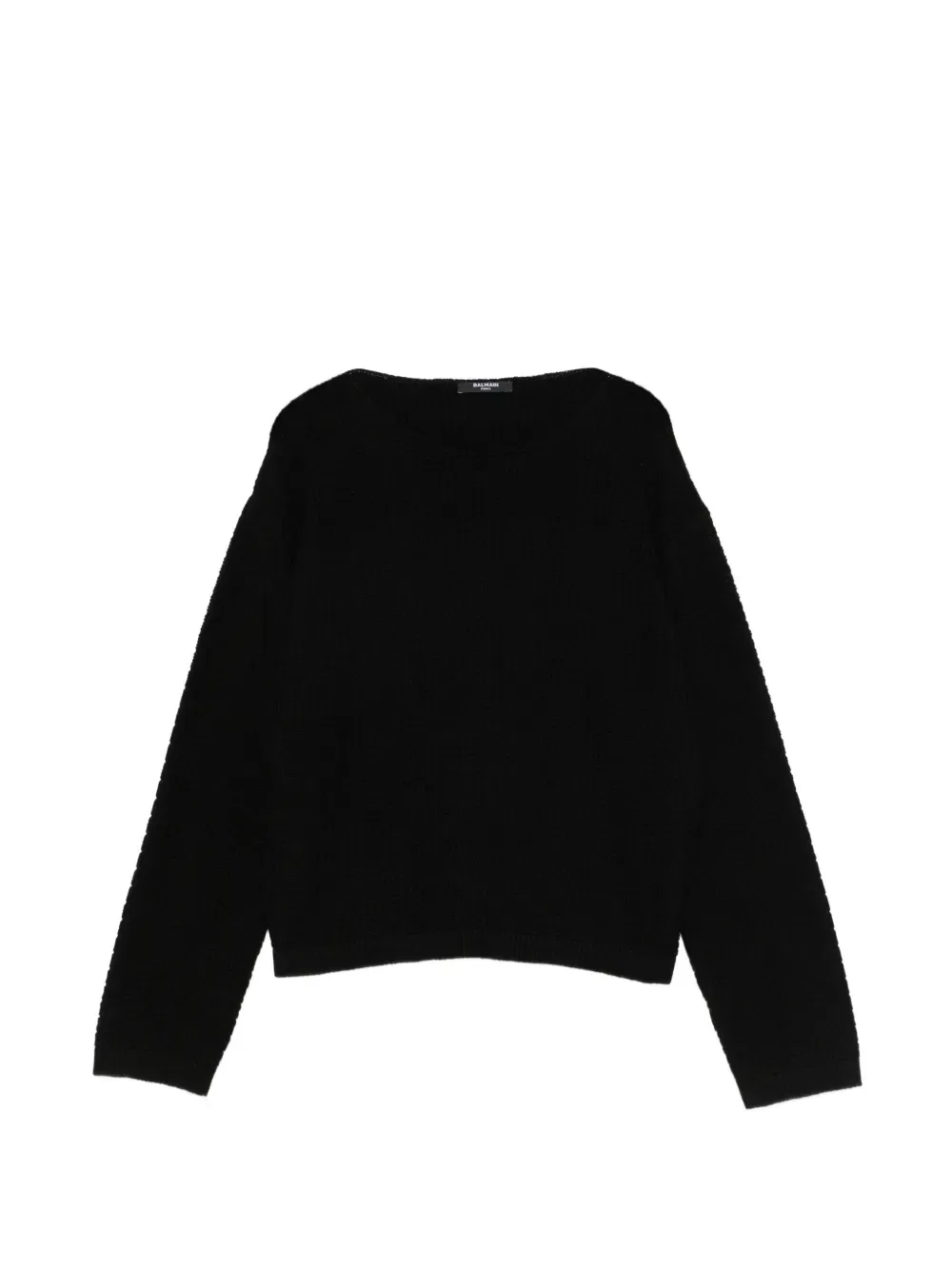 Хлопковый свитер Balmain Kids, черный
