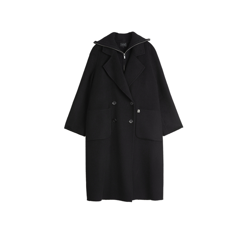 

ELLE Пальто женское Black с воротником-стойкой