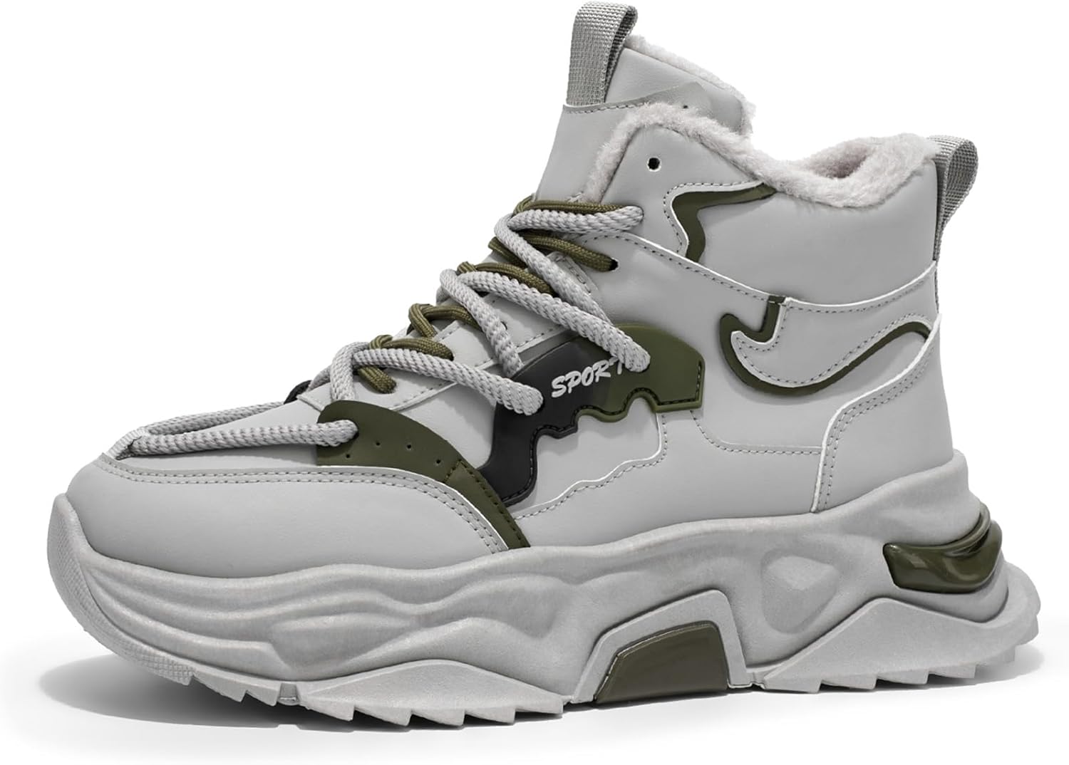 

Мужские зимние плюшевые модные кроссовки, спортивная обувь для прогулок и бега на улице Generic, серый