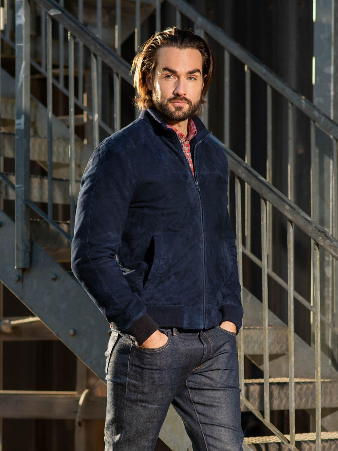 

Замшевый бомбер Dalston Lakeland Leather, синий