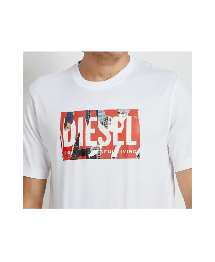 Повседневная футболка, 100% хлопок. Diesel, белый — фото 3