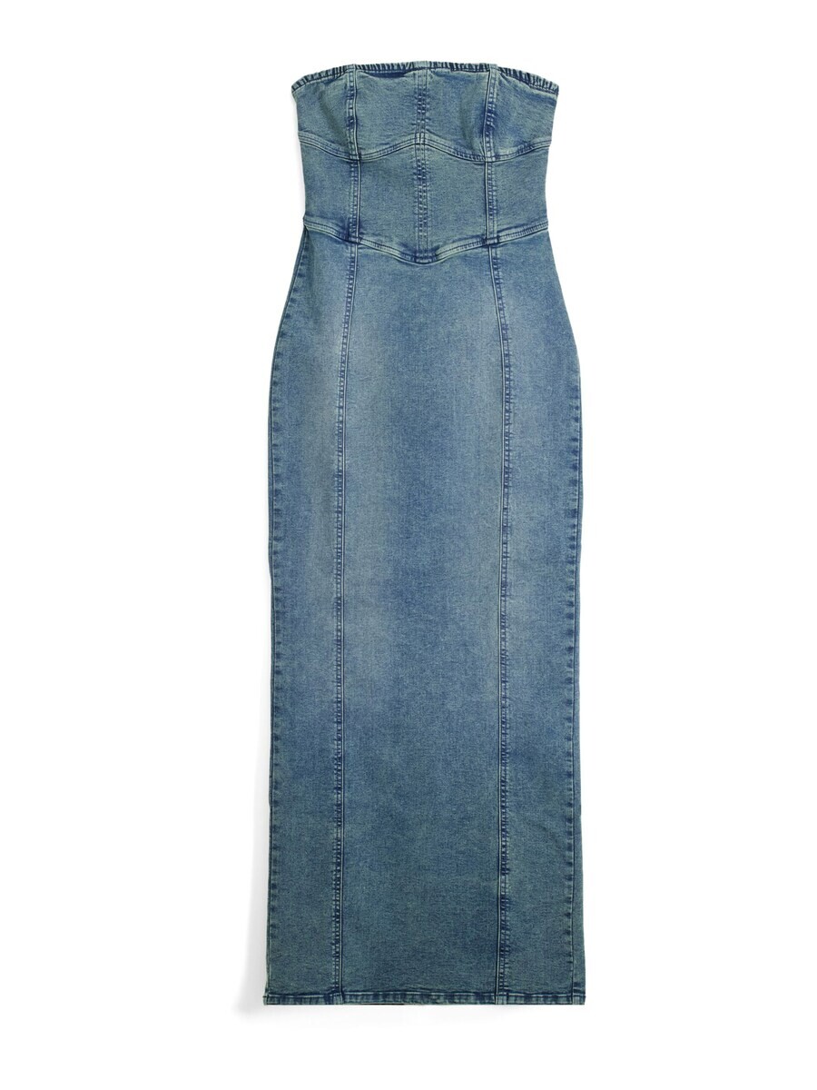 

Платье макси Bershka Dress, синий деним