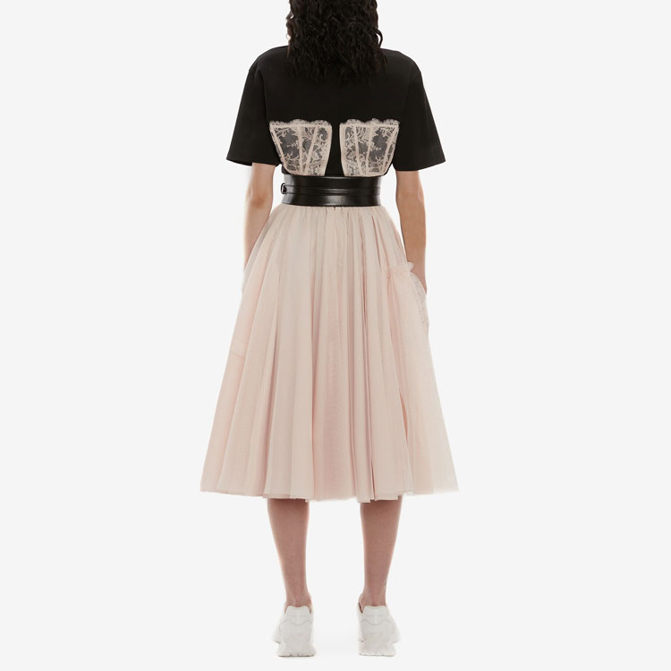 Кружевной корсетный свитшот Alexander McQueen, черный — фото 4