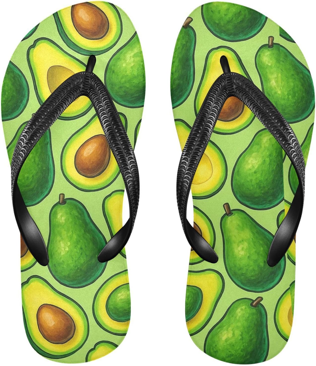 

Женские и мужские пляжные шлепанцы из резины с принтом авокадо, зеленые, нескользящие, летние, для прогулок Sinestour