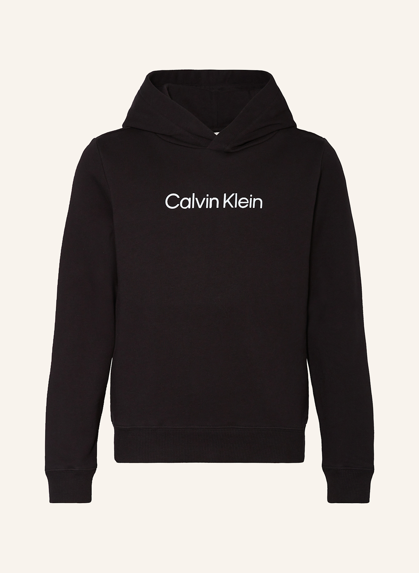 

Логотип на толстовке с капюшоном Calvin Klein, черный