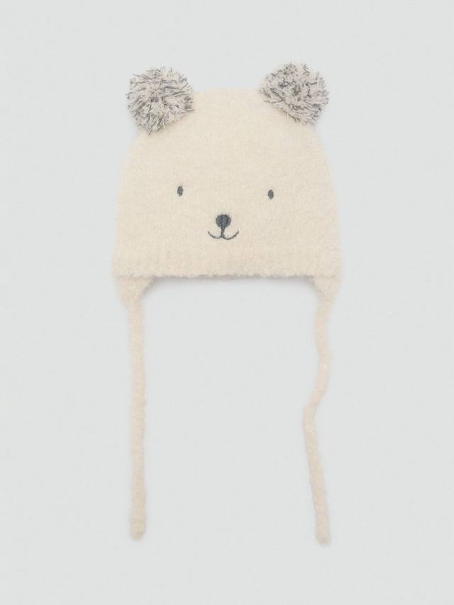 

Детская шапка-ушанка с мишкой тедди Mango, Beige