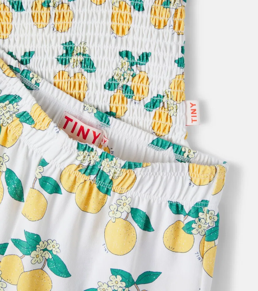 Комплект из топа и брюк из хлопковой смеси с принтом и сборками Tinycottons, мультиколор — фото 3