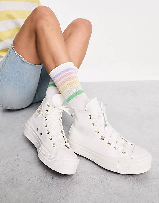 

Кроссовки Converse Chuck Taylor All Star Lift, белый, Желтый, Кроссовки Converse Chuck Taylor All Star Lift, белый