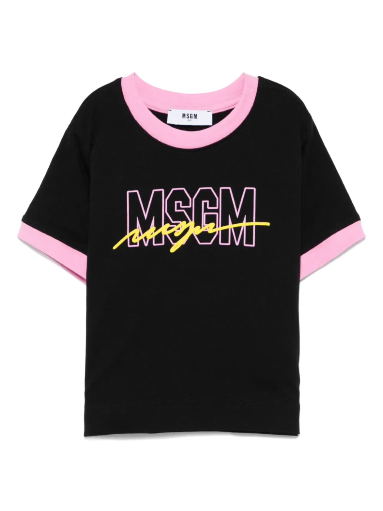 

MSGM Kids футболка с тисненым логотипом, черный
