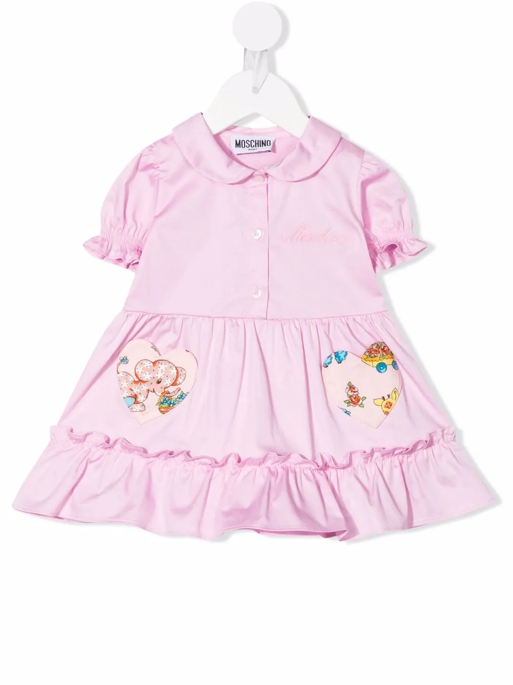

Платье с вышитым логотипом Moschino Kids, розовый
